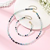 Natural White Jade & Amazonite & Apatite & Lapis Lazuli Round Beaded Necklaces and Bracelet Set SJEW-JS01382-1