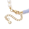 Synthetic Blue Lace Agate & Cultured Freshwater Pearl Beaded Bracelets for Women BJEW-JB13249-01-4