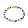 Brass Enamel Link & Charm Bracelets BJEW-Z094-02G-03B-4