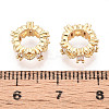 Brass Micro Pave Clear Cubic Zirconia European Beads KK-N275-06G-3
