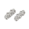 Brass Micro Pave Clear Cubic Zirconia Spacer Bars KK-P302-21B-P-1