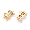 Brass Micro Pave Clear Cubic Zirconia Pendants KK-T078-02G-02-2