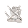 Brass Micro Pave Clear Cubic Zirconia Pendants KK-R155-06P-1