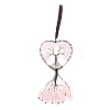 Wire Wrapped Chips Natural Rose Quartz Big Pendant Decorations HJEW-H057-01C-2