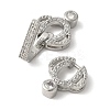 Brass Pave Clear Cubic Zirconia Fold Over Clasps KK-M320-21P-2
