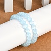Dyed Natural Selenite Round Beaded Stretch Bracelets for Women G-U005-02G-3