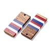 Independence Day Opaque Striped Resin & Walnut Wood Pendants RESI-U010-02X-2