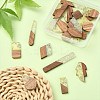 20Pcs 10 Styles Transparent Resin & Walnut Wood Big Pendants RESI-YW0001-31-7