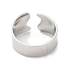 Non-Tarnish 304 Stainless Steel Plain Open Cuff Ring for Women RJEW-M149-22P-1