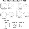 720Pcs 7 Style 304 Stainless Steel Hoop Earring Findings STAS-UN0024-36-5
