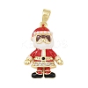 Christmas Brass Micro Pave Cubic Zirconia Pendants LS-KK-H518-02A-G-1