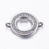 Brass Micro Pave Cubic Zirconia Links ZIRC-E136-51P-1