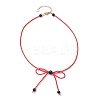 Glass Seed Pendant Necklaces for Women NJEW-MZ00031-6