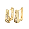 Rectangle Brass Micro Pave Clear Cubic Zirconia Hoop Earrings EJEW-L299-07G-4
