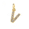 Brass Cubic Zirconia Pendants with Jump Rings FIND-PW0024-09V-1