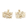 Brass Micro Pave Clear Cubic Zirconia Pendants ZIRC-M115-27G-2