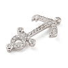 Rack Plating Brass Micro Pave Clear Cubic Zirconia Slide Charms KK-A234-015P-2
