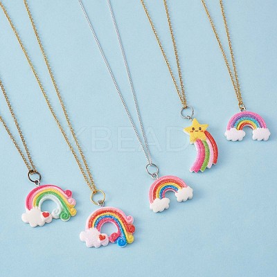 36 Pieces 12 Styles Glitter Powder Rainbow Pendants JX250A-1
