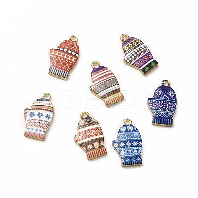 Winter Theme Alloy Printed Pendants PALLOY-D581-01-1