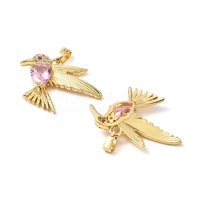 Brass Micro Pave Cubic Zirconia Pendants KK-G533-06G-02-1
