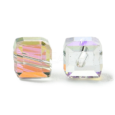 100Pcs Transparent Electroplate Glass Beads GLAA-K064-08A-HR02-1