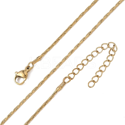 1.2MM 304 Stainless Steel Boston Link Chain Necklaces NJEW-D328-01G-01-1