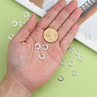 Non-Tarnish 304 Stainless Steel Letter Charms X-STAS-O072-C-1