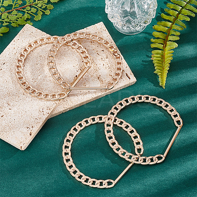 Curb Chain Style Zinc Alloy Bag Handles FIND-WH0159-37G-1