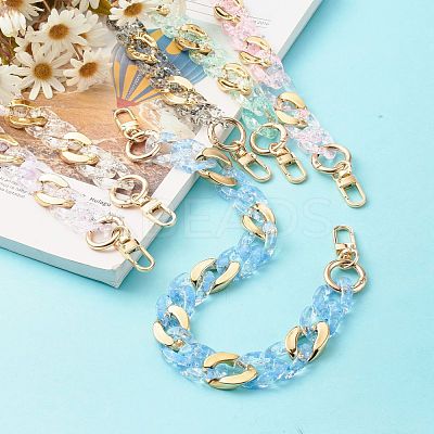 Transparent Spary Paint Acrylic Linking Rings Bag Handles AJEW-BA00092-1