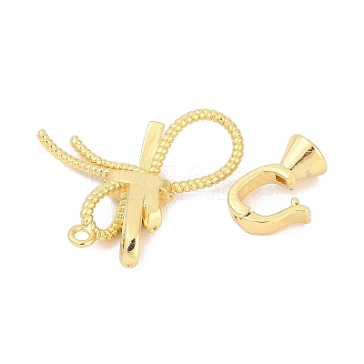 Brass Micro Pave Clear Cubic Zirconia Fold Over Clasps KK-M311-10G-1