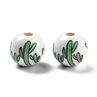 Spray Painted European Schima Wood Beads WOOD-M004-09-1
