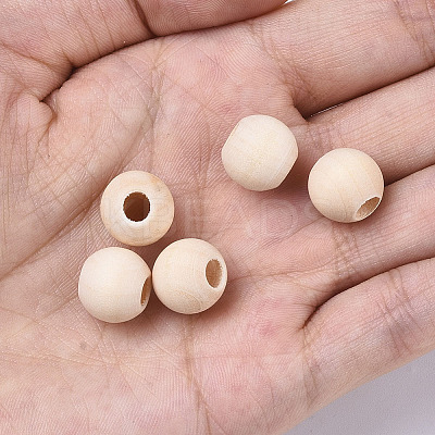 Unfinished Natural Wood European Beads WOOD-Q041-04E-1