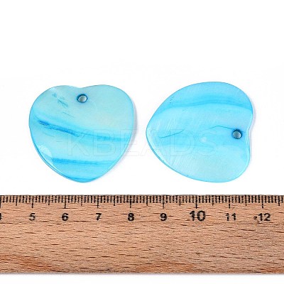 Dyed Natural Freshwater Shell Pendants SHEL-T020-58-1