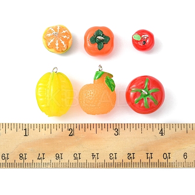 24Pcs 6 Styles Opaque Resin Pendants RESI-FS0001-48-1