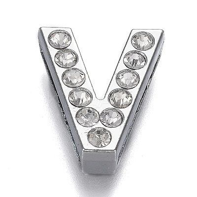 Alloy Letter Slide Charms RB-F034-01V-P-RS-1