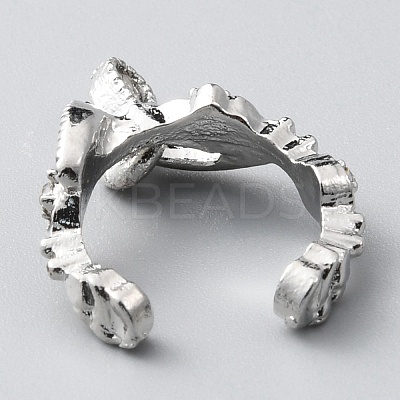 Clear Cubic Zirconia Teardrop Charms Cuff Earrings EJEW-WH0047-10P-1