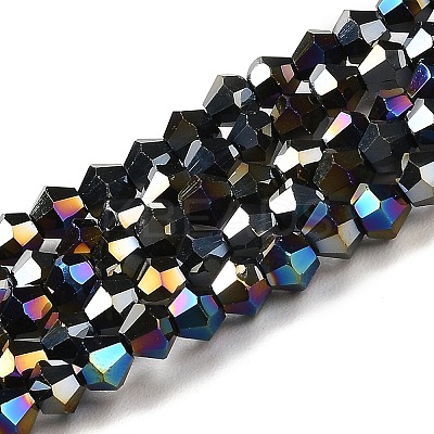 Transparent Electroplate Glass Beads Strands GLAA-F029-4mm-A02-1