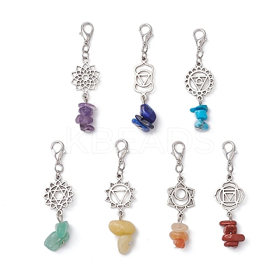 7Pcs Chakra Alloy Pendant Decoraton HJEW-JM02157-1
