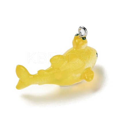 Sea Animal Theme Opaque Resin Pendants X-RESI-D071-04E-1