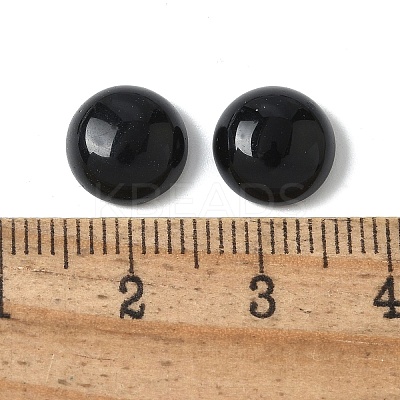 Natural Black Onyx(Dyed and Heated) Cabochons G-Z075-06D-1