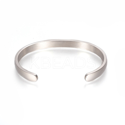 Tarnish Resistant 304 Stainless Steel Cuff Bangles STAS-I110-10-6mm-P-1