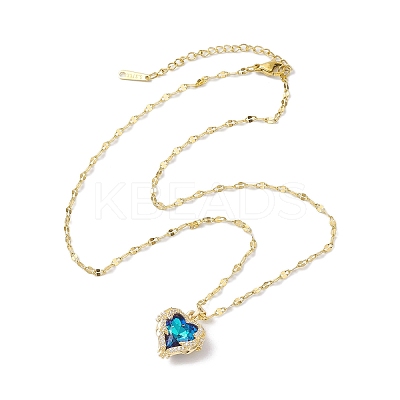 Brass Micro Pave Cubic Zirconia Pendant Necklaces NJEW-C039-05KCG-01-1