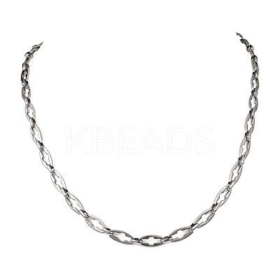 2Pcs 2 Styles 304 Stainless Steel Cross Link Chain Necklaces for Couple NJEW-JN05431-1