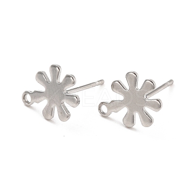Non-Tarnish 201 Stainless Steel Stud Earrings Findings STAS-C044-04P-1