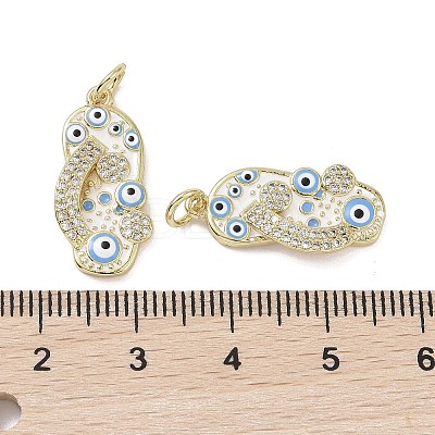 Real 18K Gold Plated Brass Micro Pave Cubic Zirconia Pendants KK-L209-073G-04-1