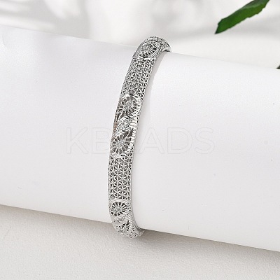 Brass Micro Pave Cubic Zirconia Hinged Bangles for Women BJEW-D313-02P-1