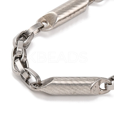 201 Stainless Steel Column Links Necklace NJEW-F222-15P-1