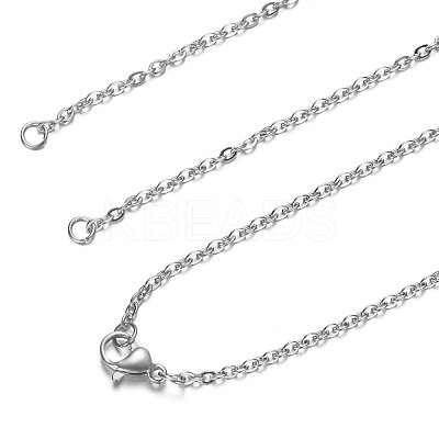 Tarnish Resistant 304 Stainless Steel Cable Chain Necklace Making STAS-T040-PJ208-1-70-1