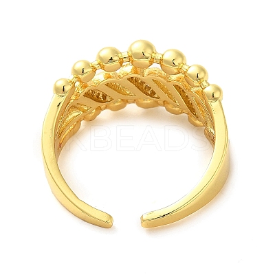 Brass Micro Pave Cubic Zirconia Cuff Rings RJEW-P102-11G-1