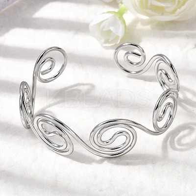 304 Stainless Steel Cuff Bangles for Women LS-BJEW-Z150-01P-01-1